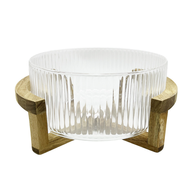 Saladier en verre strie