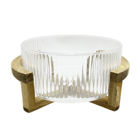 Saladier en verre strie