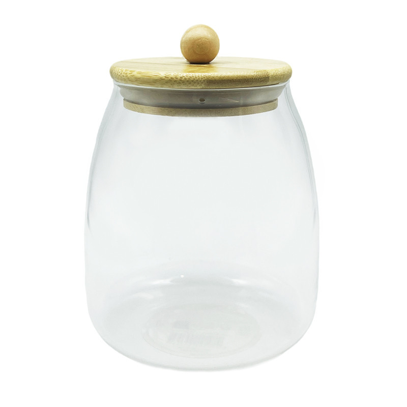 Bocal en verre arrondis / bois