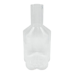 Pichet en verre strie fleur