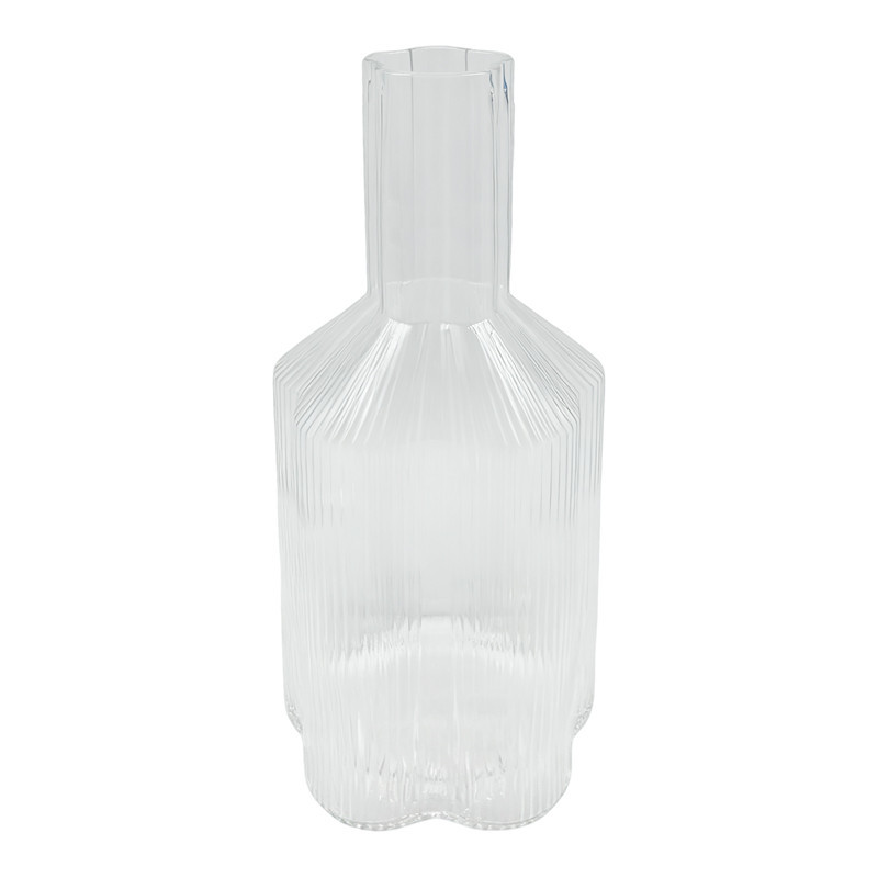Pichet en verre strie fleur