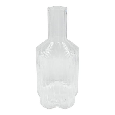 Pichet en verre strie fleur