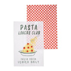 Lot de 2 torchons motif pasta