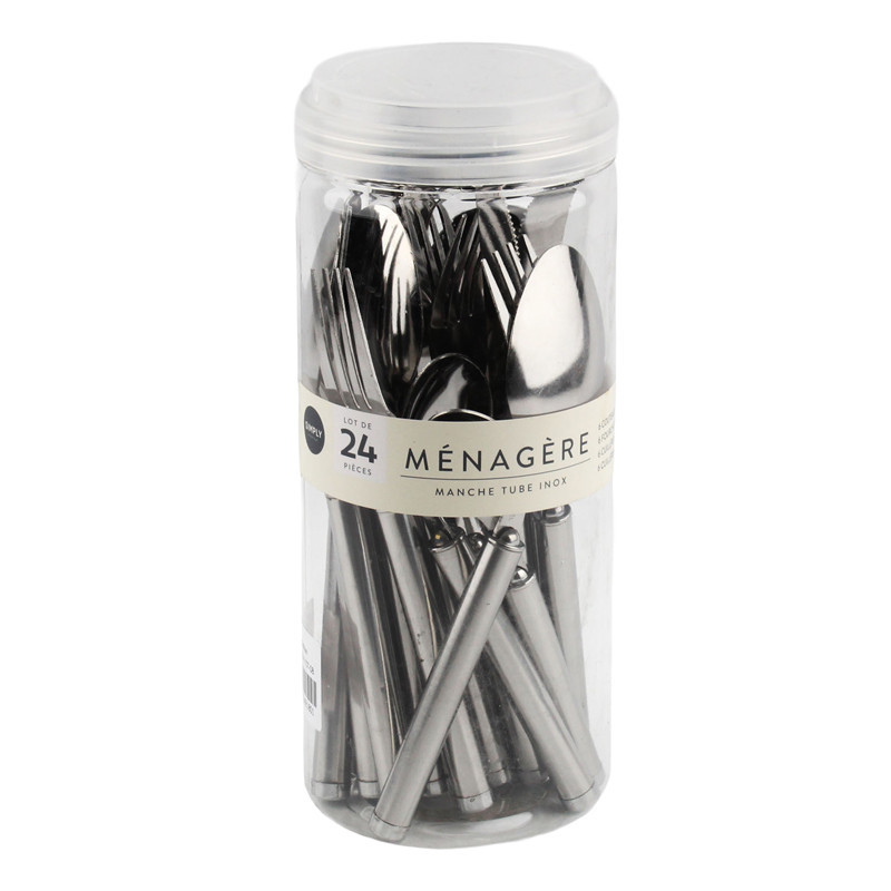 Menagere 24 pieces manche tube