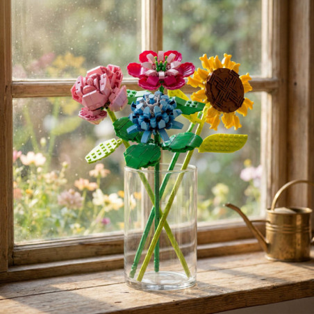 Briques fleur zinnia