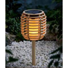 Piquet solaire imitation rotin
