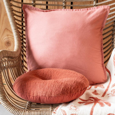 Coussin coton 45x45cm vieux rose