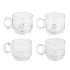 Lot de 4 tasses en verre motifs
