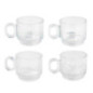 Lot de 4 tasses en verre motifs