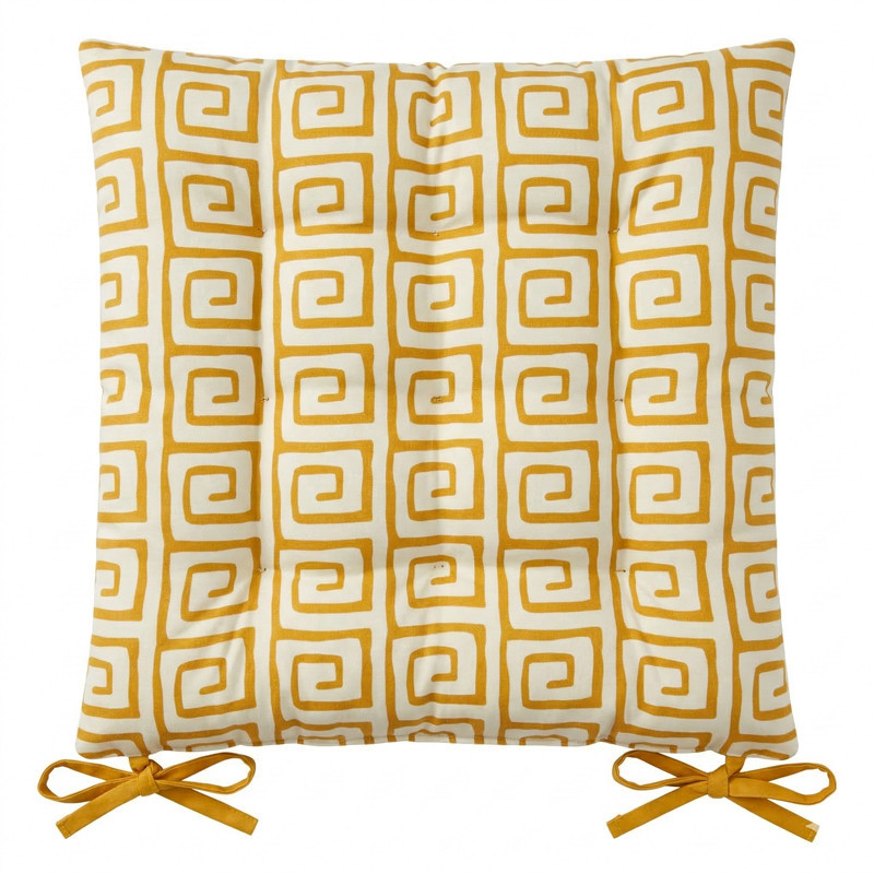 Galette de chaise motif grec dep