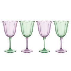 Pack de 4 verres a vin fleur