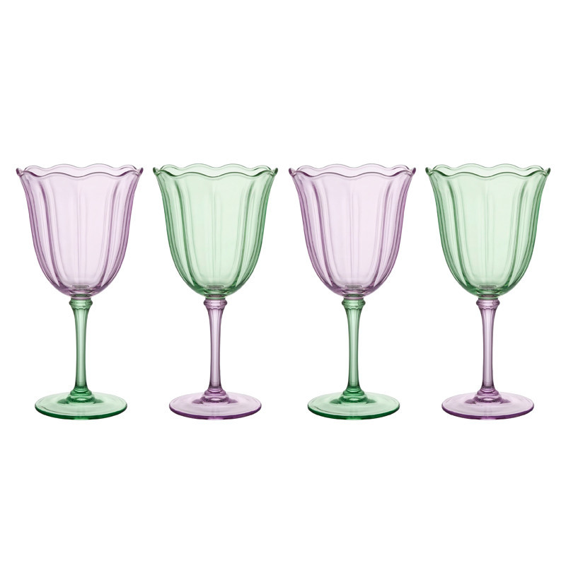 Pack de 4 verres a vin fleur