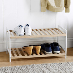 Rack a chaussures bois / blanc