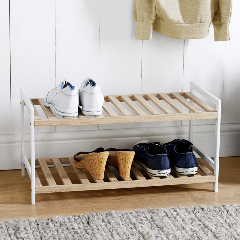 Rack a chaussures bois / blanc
