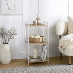 Etagere 3 niveaux bois / blanc