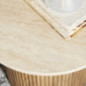 2 tables piliers effet travertin