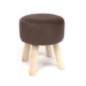 Tabouret velours bois marron