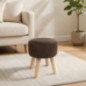 Tabouret velours bois marron