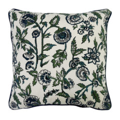 Coussin flowy 40x40cm bleu