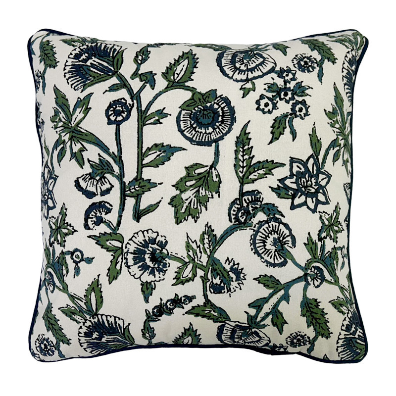 Coussin flowy 40x40cm bleu