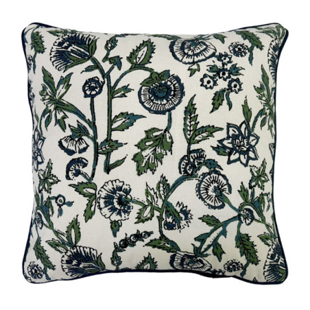Coussin flowy 40x40cm bleu