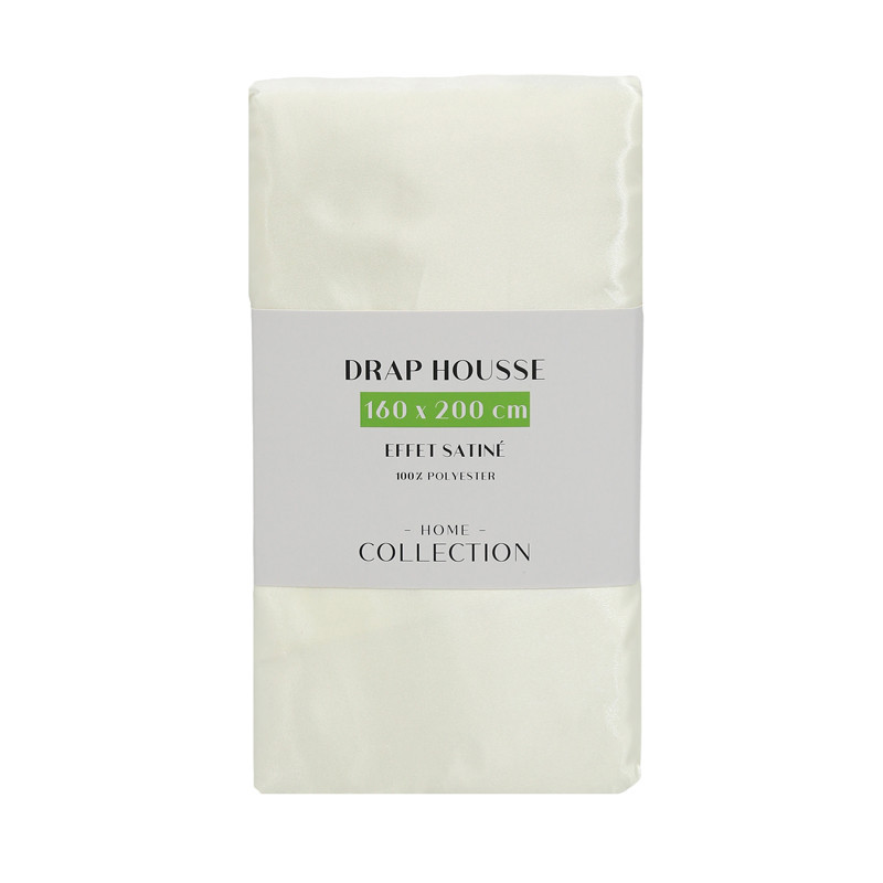 Drap housse satin  ivoire