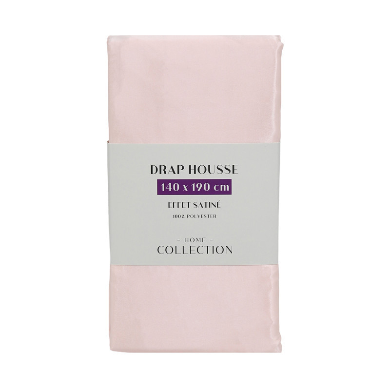 Drap housse satin polyester  blu