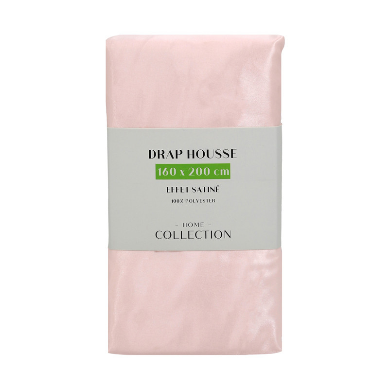 Drap housse satin polyester  blu