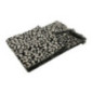 Plaid a franges leopard noir 130