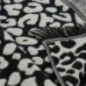 Plaid a franges leopard noir 130