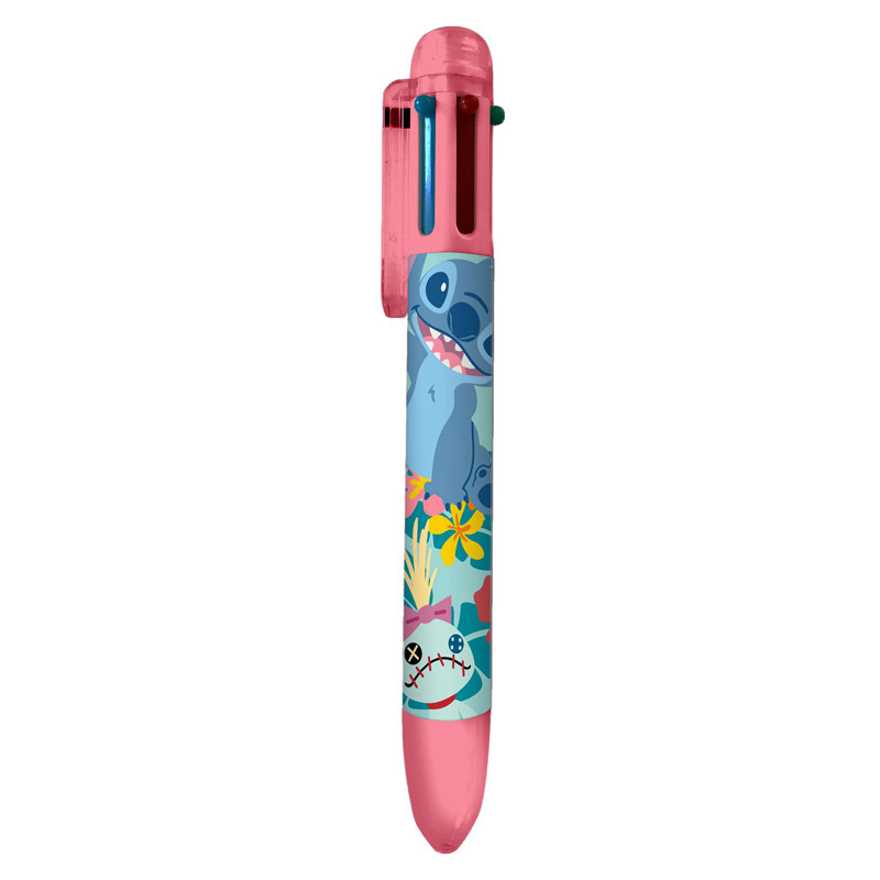 Stylo 6 couleurs stitch