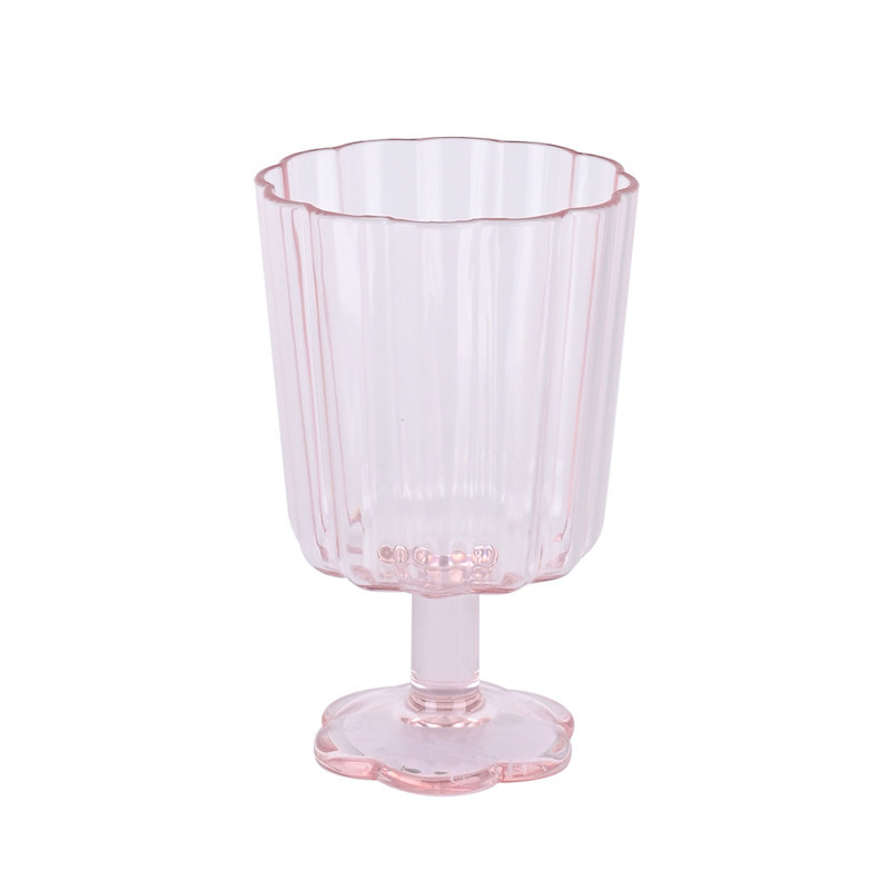 Verre a vin plastique fleur pink