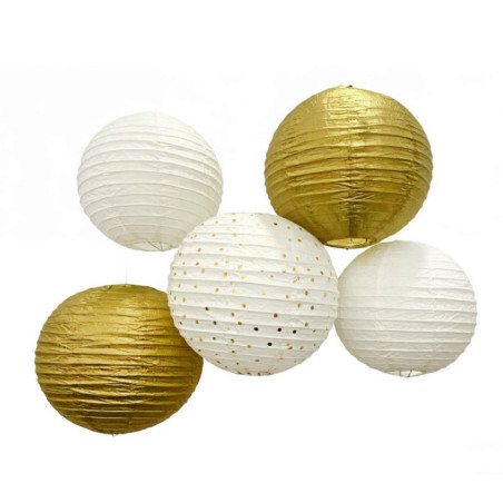 Lot de 5 lanterns papier white g