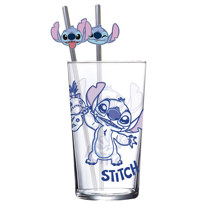 Set verre et deux pailles 480 ml