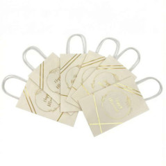 Sac cadeau papier x6 white gold
