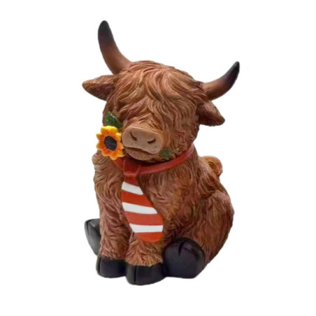 Statue vache highland 3ass 21.5c