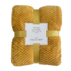 Plaid gaufre 150x200cm ocre