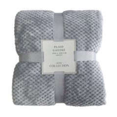 Plaid gaufre 200x250cm argent