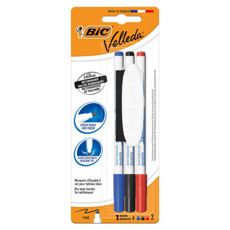 Marqueurs velleda bic x3 avec ef