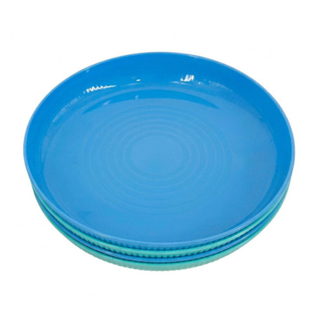 Pack de 4 assiettes colorees