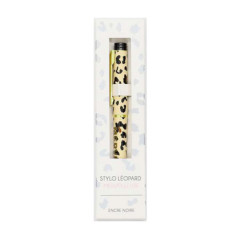 Stylo leopard et message