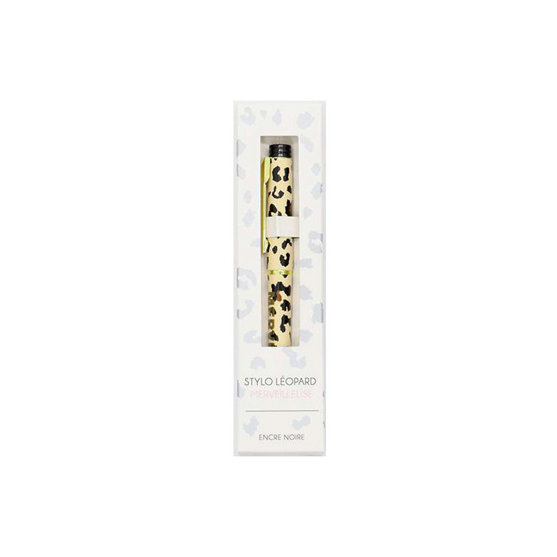 Stylo leopard et message