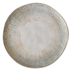 Assiette plate creme bi-texture