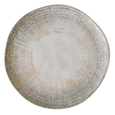 Assiette plate creme bi-texture