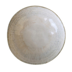 Assiette creuse creme bi-texture