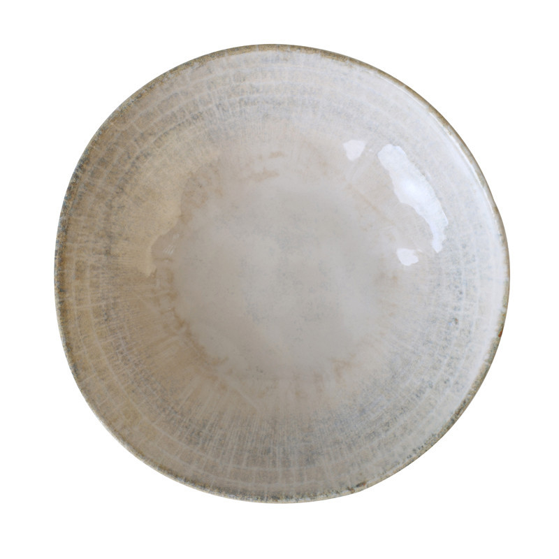 Assiette creuse creme bi-texture