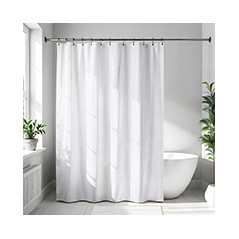 Rideau de douche unicolor blanc
