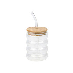 Gobelet en verre bubble+paille