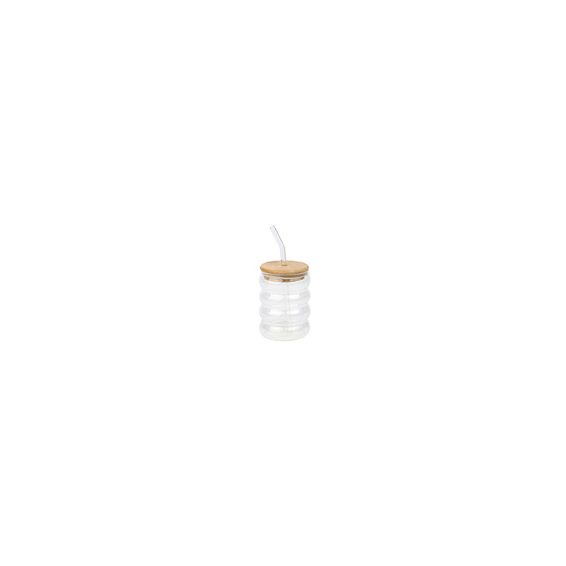 Gobelet en verre bubble+paille