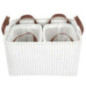 Panier velours cotele x3 blanc